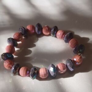 Elegant Pink and Purple Beaded Bracelet